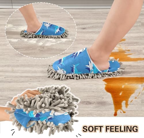 RunningBear Unisex Blue Mop Slippers