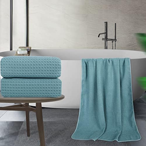 Sleek Waffle Weave Microfiber Bath Towels for Fast Dry Lint-Free Use