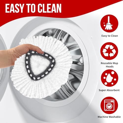 4 Pack Microfiber Mop Head Refills for O-Ceda EasyWring Mop