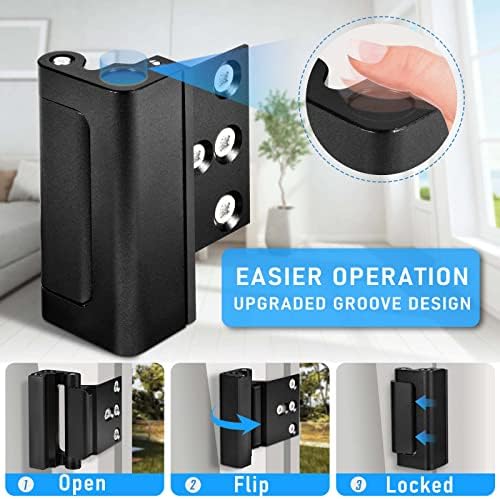2-Pack Door Reinforcement Lock with Additional Features