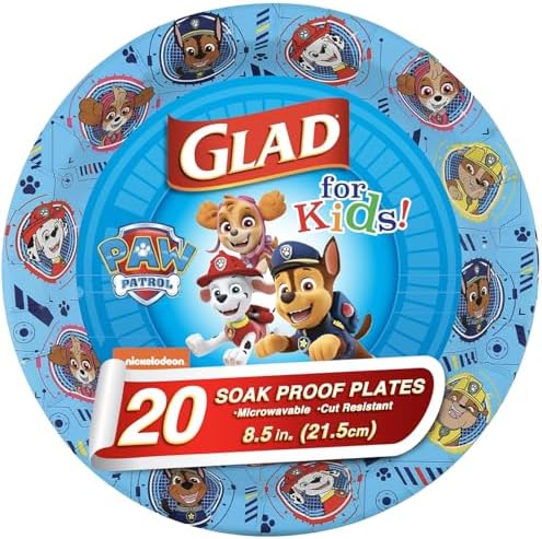 Glad Paw Patrol Paper Plates 20 Count 85 Inches