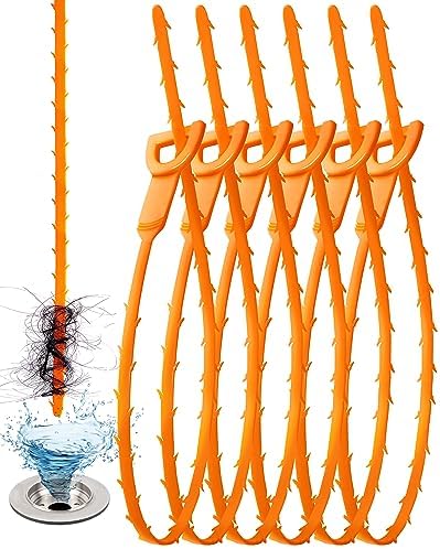 VILINLEE 25 Inch Sink Snake Drain Clog Remover Tool 6 Pack