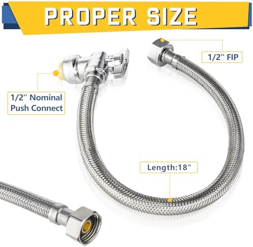 GUOFIS Stainless Steel Faucet Connector 12 Faucet Angle Stop Valve