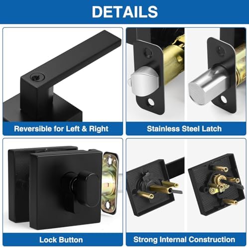 Sopoby Entry Lever Door Handles Deadbolt Combo Pack