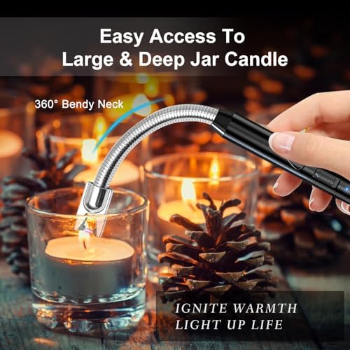 2 Pack Plasma Arc Electric Lighter Rechargeable USB Long Reach Windproof Design Lighters