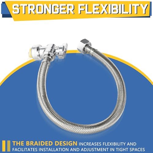 GUOFIS Stainless Steel Faucet Connector 12 Faucet Angle Stop Valve