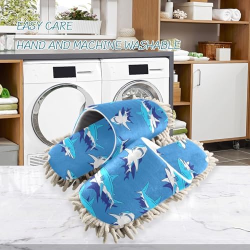RunningBear Unisex Blue Mop Slippers