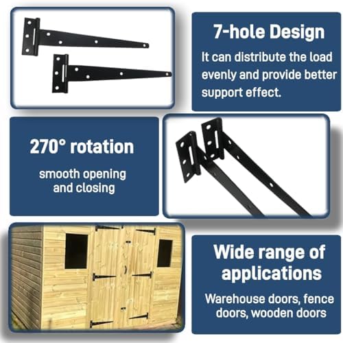 6PCS 10 Rustproof T Door Hinges Set