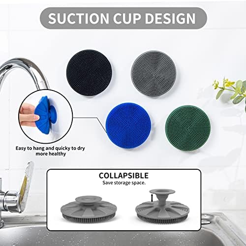 BEAUTAIL Silicone Scrub Sponge Durable Kitchen Tool