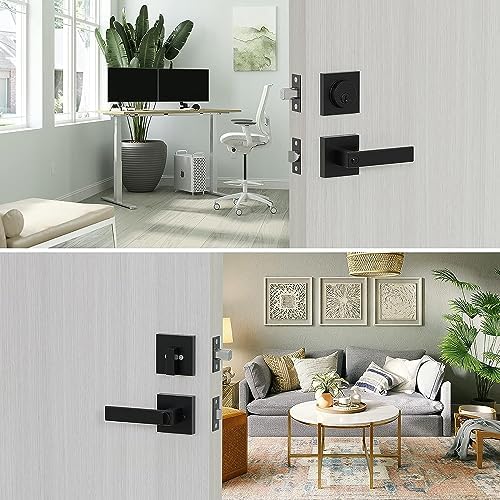 Hidalife Entry Door Handle and Deadbolt Set for HomeOffice Security