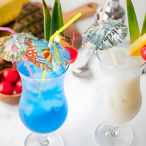 200 Pcs Tropical Hawaiian Umbrella Drink Straws luau party supplies