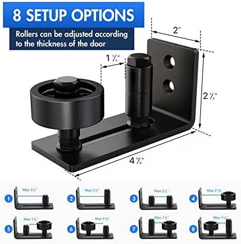 2-Piece Steel Barn Door Bottom Guide Set Quiet Rust-Proof