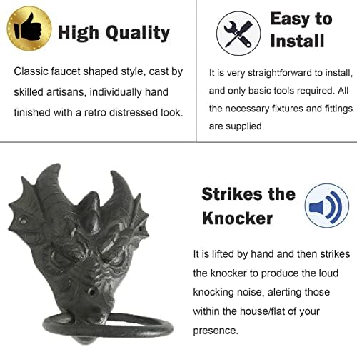 KOANNIS Door Knocker Vintage Dragon Head