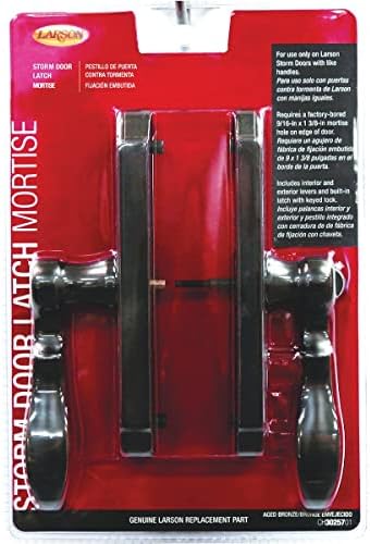 Larson Aged Bronze Storm Door Handle Set with Deadbolt
