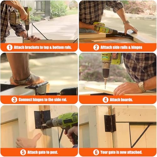 Mofeez No Sag Gate Bracket Kit for Shed Doors