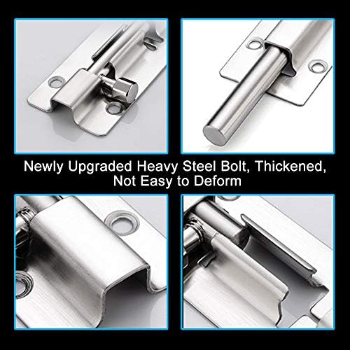 Ultimate Door Security 2-Pack Barrel Bolt Lock with Brushed Finish