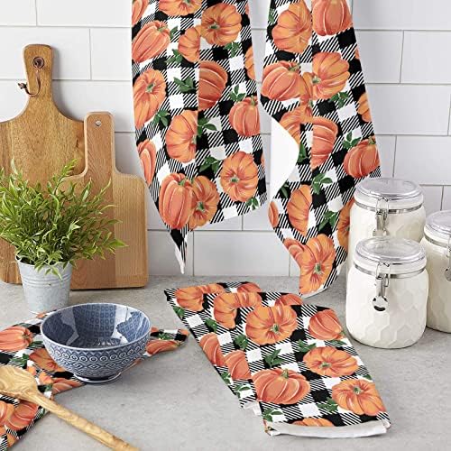 Pumpkin Orange 2-PC Dishcloth Set for Kitchen Cleaning