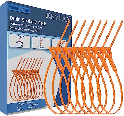 8-Pack 25in Drain Snake Hair Remover