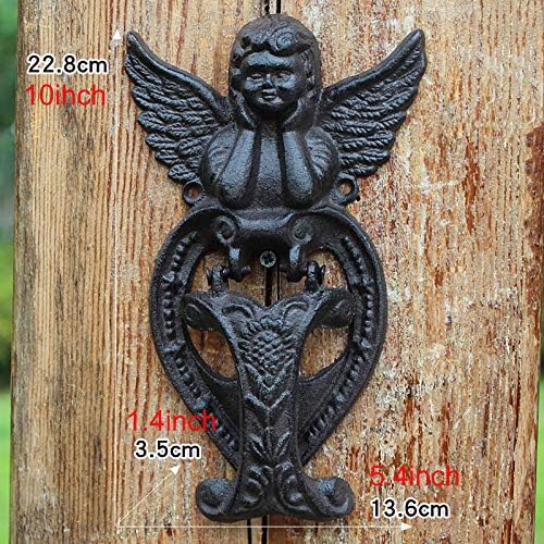 Small Lovely Angel Door Knocker Antique Black Cast Iron Design
